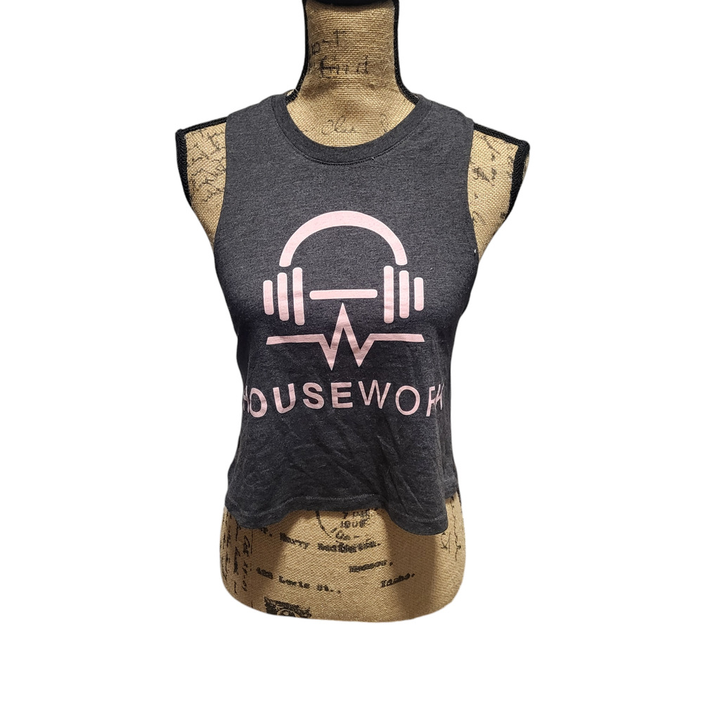 Bella Housework graphic sleeveless crop top, size small